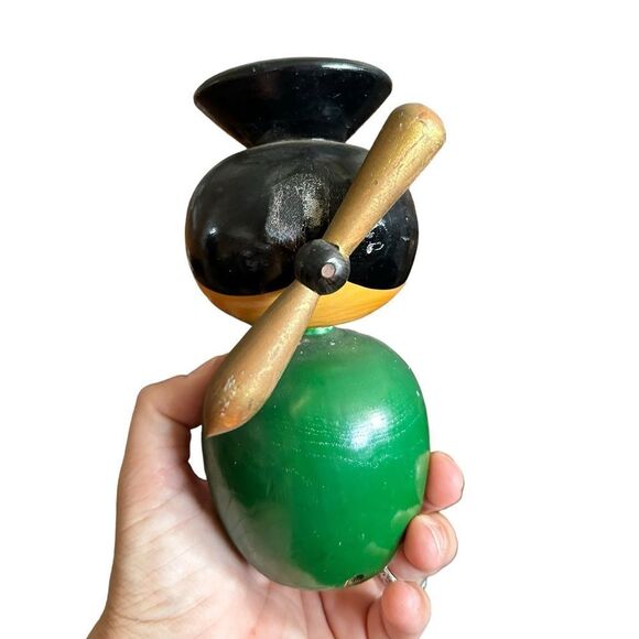 Vintage Kokeshi Nodders bobble heads Hanbok Korean Large Handpainted Handmade - Picture 3 of 6